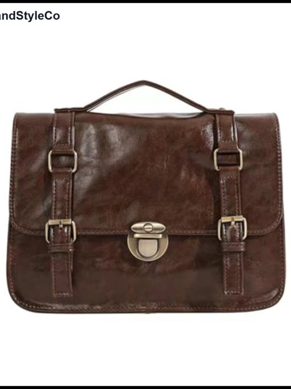 Faux Leather Messenger Bag Adjustable Strap Briefcase Satchel